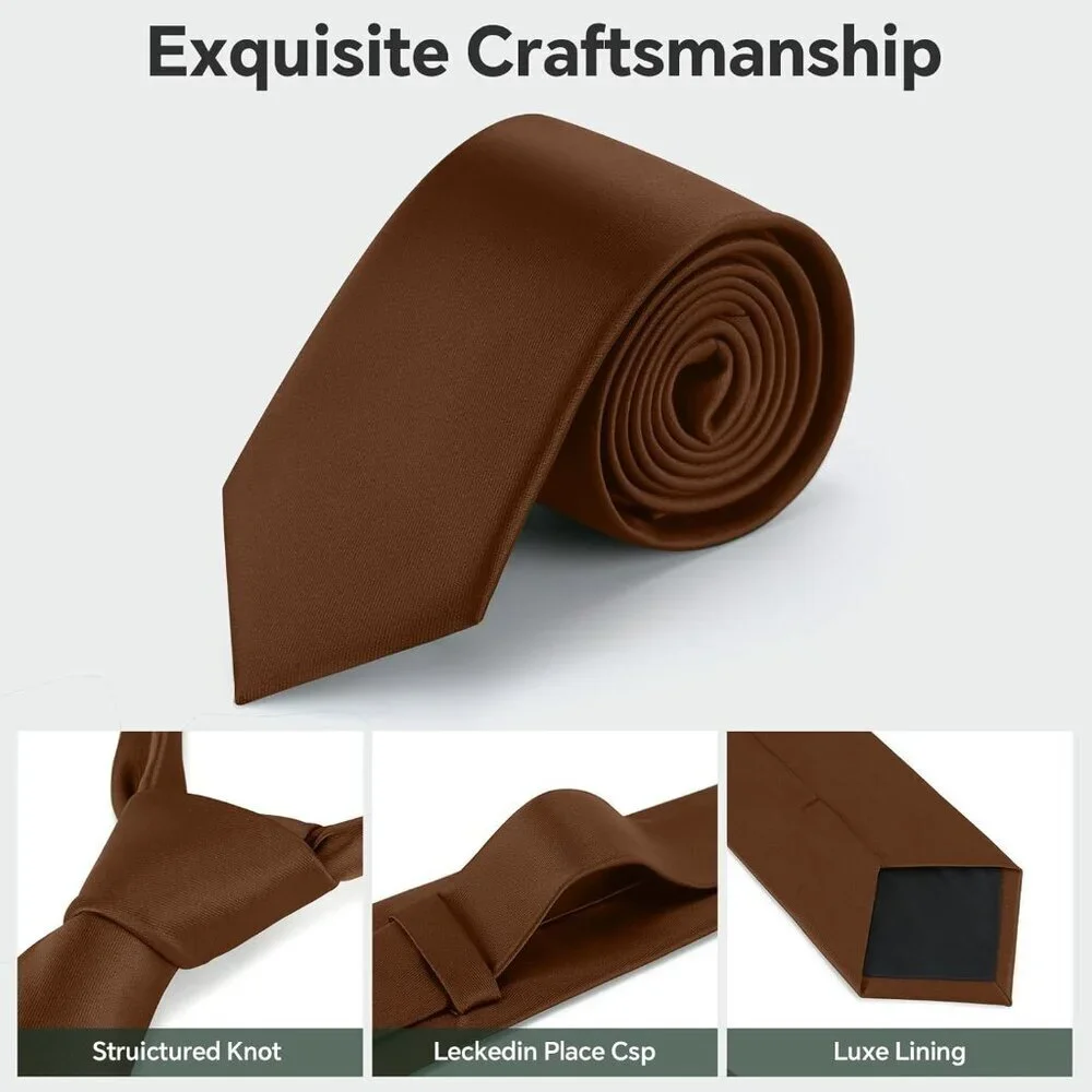 Men's Coffee Solid Pure Color Formal 3.15